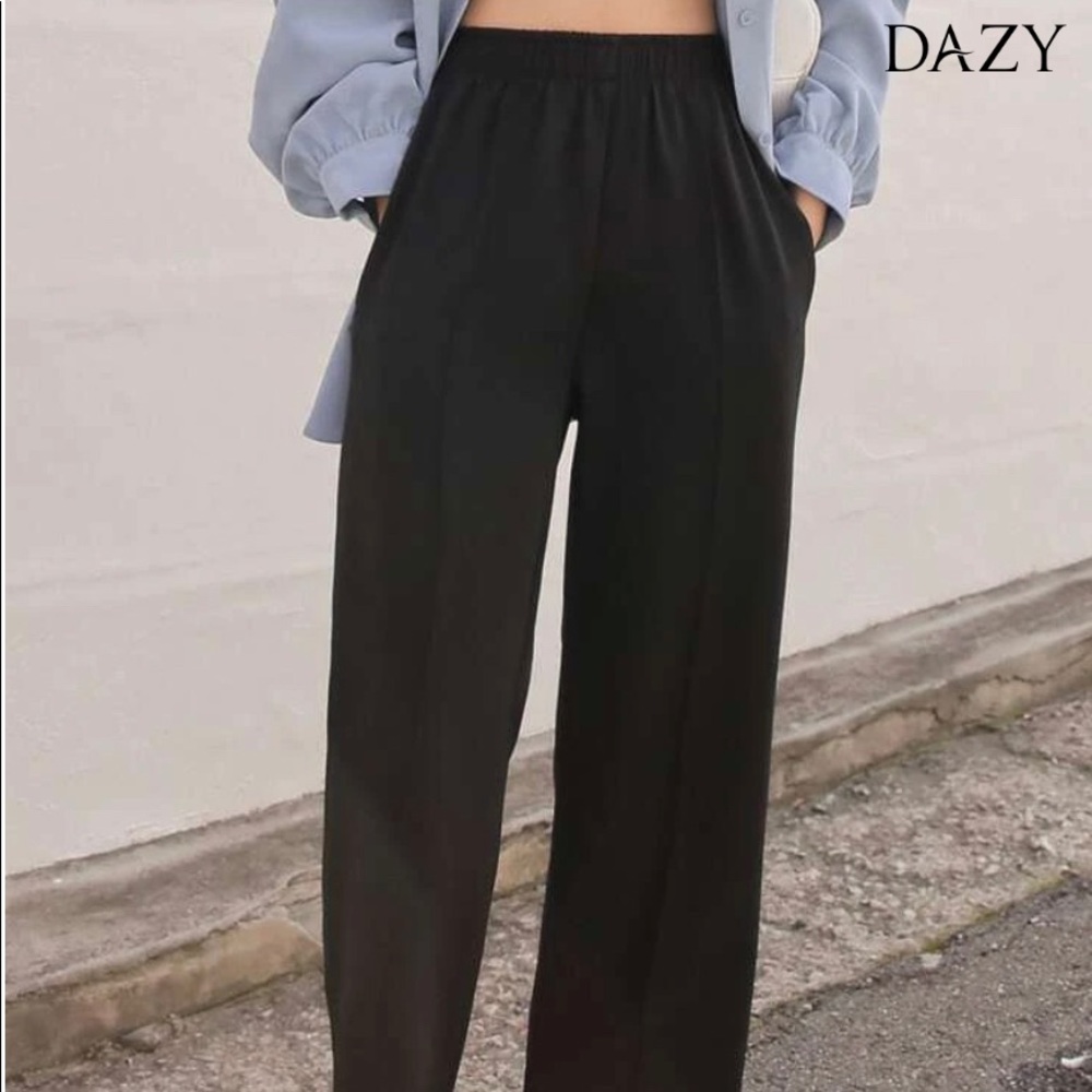 Beige Stretch Band Trouser Pants